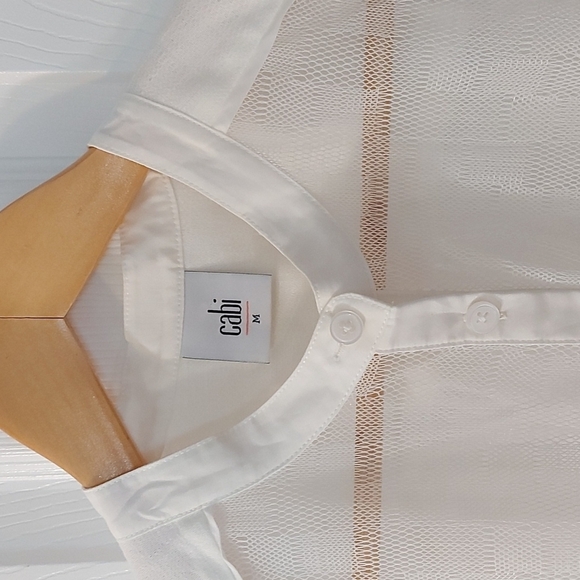 Cabi Prudence Lace Sleveless Top Ivory Size Medium - Picture 5 of 6